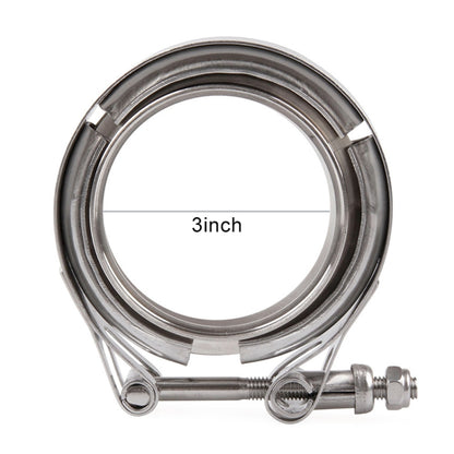 3 inch Car Turbo Exhaust Downpipe V-Band Clamp Stainless Steel 304 Flange Clamp - Booster Cable & Clip by buy2fix | Online Shopping UK | buy2fix