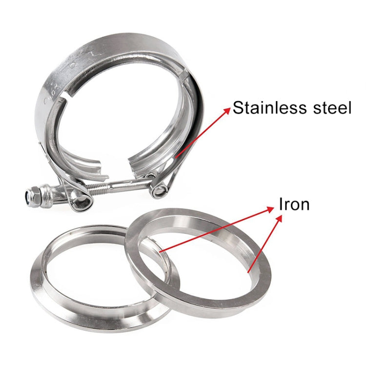 3 inch Car Turbo Exhaust Downpipe V-Band Clamp Stainless Steel 304 Flange Clamp - Booster Cable & Clip by buy2fix | Online Shopping UK | buy2fix