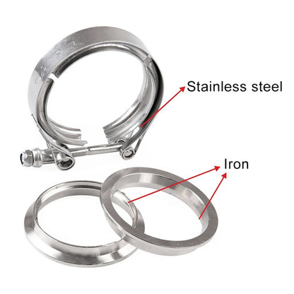 3 inch Car Turbo Exhaust Downpipe V-Band Clamp Stainless Steel 304 Flange Clamp - Booster Cable & Clip by buy2fix | Online Shopping UK | buy2fix
