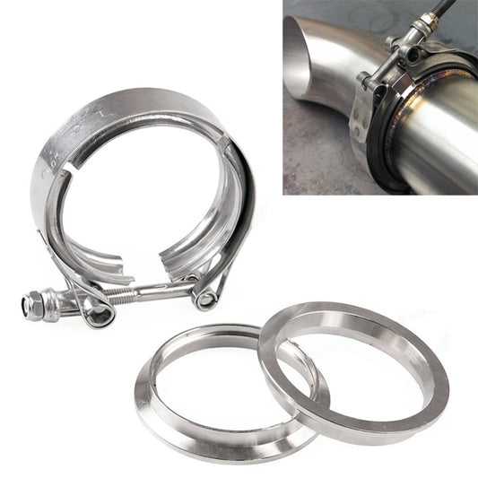 3.5 inch Car Turbo Exhaust Downpipe V-Band Clamp Stainless Steel 304 Flange Clamp - Booster Cable & Clip by buy2fix | Online Shopping UK | buy2fix