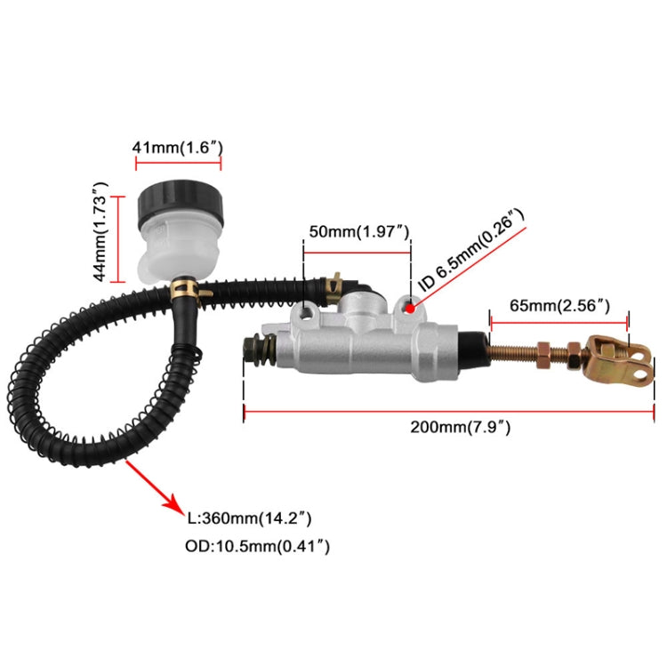 Motorcycles Rear Brake Master Cylinder Pump for Honda Sportrax 400 TRX400EX 1999-2008 (Gold) - Motorbike Brakes by buy2fix | Online Shopping UK | buy2fix