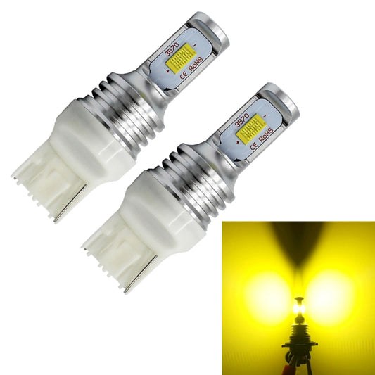 2 PCS T20/7440 72W 1000LM 6000-6500K Bright White Light Car Turn Backup LED Bulbs Reversing Lights, DC 12-24V (Yellow Light) - Arrow Turn Lights by buy2fix | Online Shopping UK | buy2fix