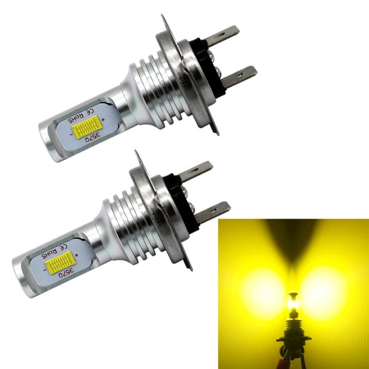 2 PCS H7 72W 1000LM 6000-6500K Super Bright White Light Car Fog LED Bulbs, DC 12-24V(Yellow Light) - Fog / Driving Lights by buy2fix | Online Shopping UK | buy2fix