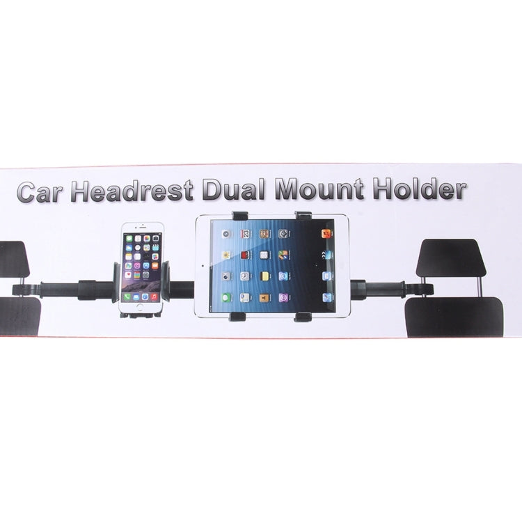 IMOUNT Car Headrest Mount 2 in 1 Car Back Seat Headrest Mount Tablet and Phone Holder with 360 Degree Adjustable Rotatio, For iPhone, Galaxy, Huawei, Xiaomi, Sony, LG, HTC, Google and other Smartphones, iPad, Tablet, Phone by buy2fix