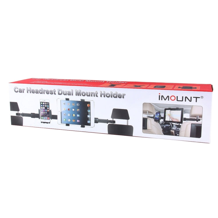 IMOUNT Car Headrest Mount 2 in 1 Car Back Seat Headrest Mount Tablet and Phone Holder with 360 Degree Adjustable Rotatio, For iPhone, Galaxy, Huawei, Xiaomi, Sony, LG, HTC, Google and other Smartphones, iPad, Tablet, Phone by buy2fix