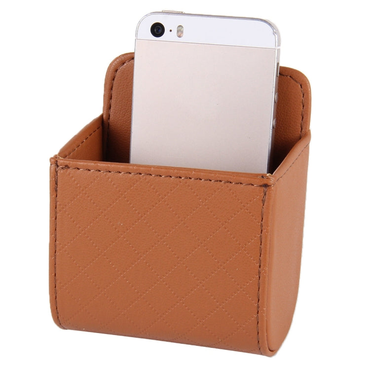 Car Air Vent Mobile Cellphone Pocket Bag Pouch Box Storage Organizer Carrying Case(Brown) by buy2fix