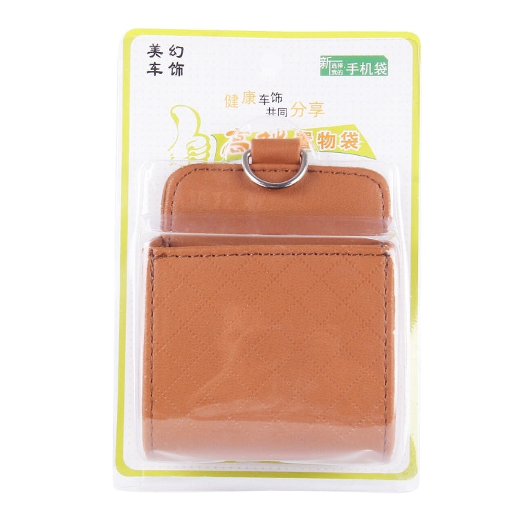 Car Air Vent Mobile Cellphone Pocket Bag Pouch Box Storage Organizer Carrying Case(Brown) by buy2fix