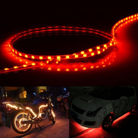 5 PCS 45 LED 3528 SMD bande lumineuse de voiture flexible étanche pour la décoration de voiture, DC 12 V, longueur: 90 cm (lumière rouge)