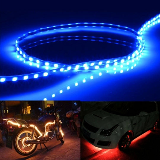 5 PCS Flow Style 45 LED 3528 SMD Bande lumineuse de voiture flexible et étanche pour la décoration de voiture, DC 12 V, longueur: 90 cm (lumière bleue)