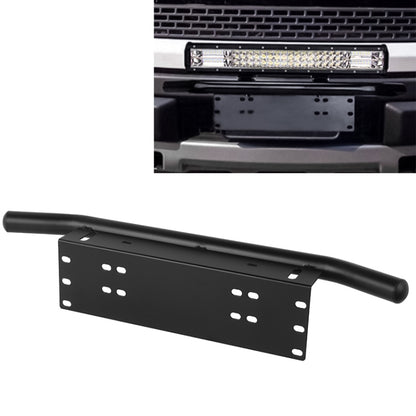 Universal License Plate Bumper Frame for Off-Road Jeep LED Work Light Bar Mounting Bracket with Front Bucket(Black) by buy2fix