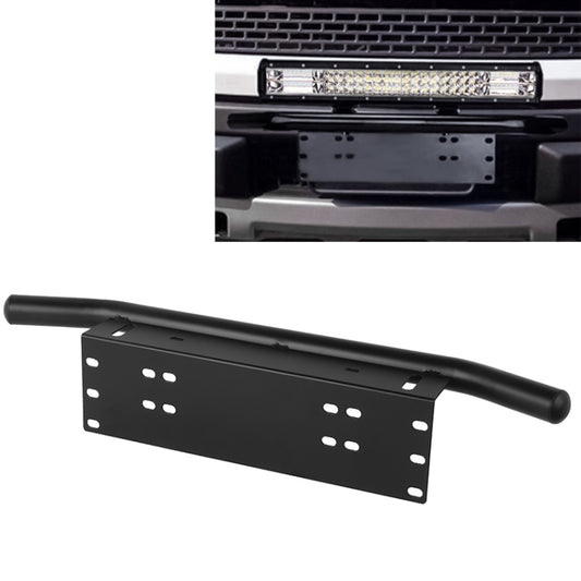 Universal License Plate Bumper Frame for Off-Road Jeep LED Work Light Bar Mounting Bracket with Front Bucket(Black) by buy2fix