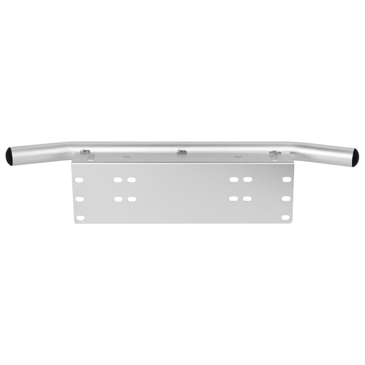 Universal License Plate Bumper Frame for Off-Road Jeep LED Work Light Bar Mounting Bracket with Front Bucket(Silver) by buy2fix