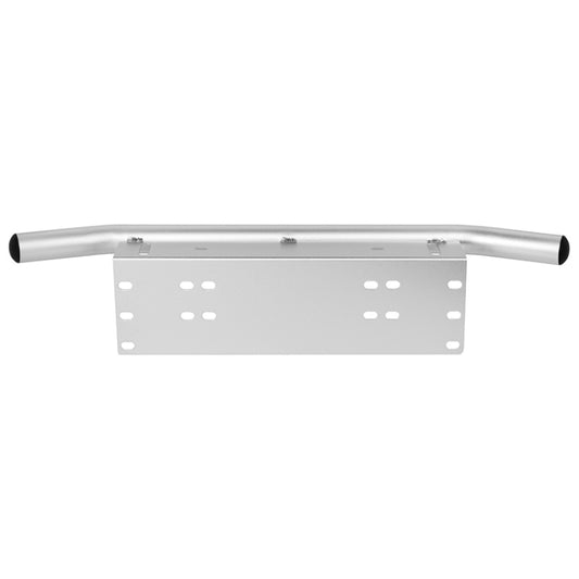 Universal License Plate Bumper Frame for Off-Road Jeep LED Work Light Bar Mounting Bracket with Front Bucket(Silver) by buy2fix