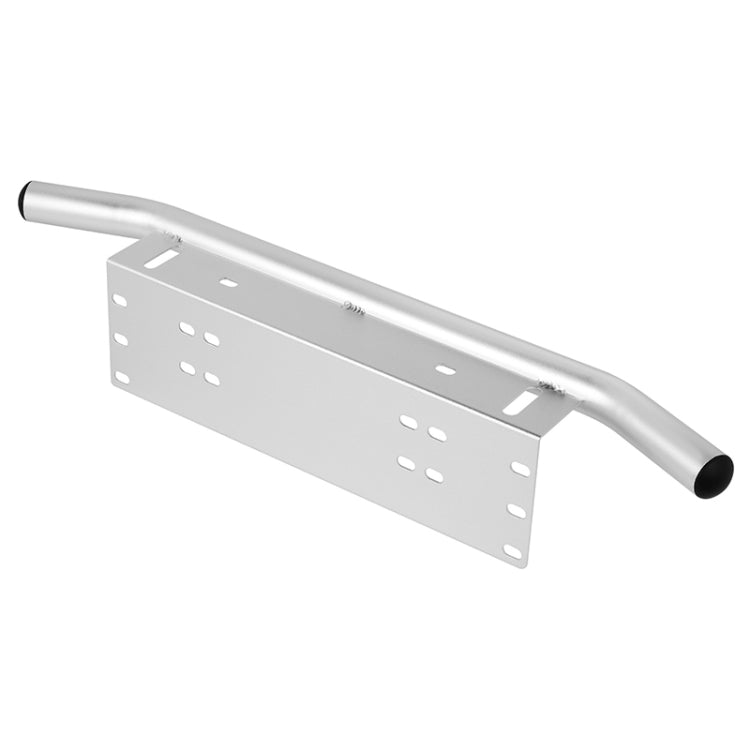 Universal License Plate Bumper Frame for Off-Road Jeep LED Work Light Bar Mounting Bracket with Front Bucket(Silver) by buy2fix