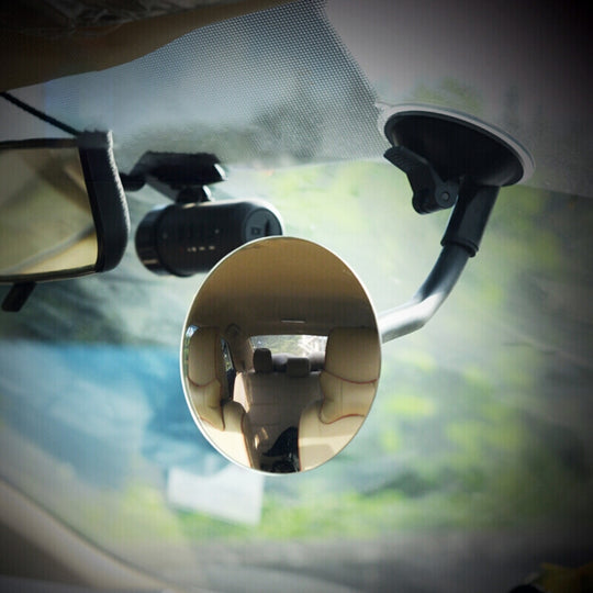 Miroir d'angle mort circulaire de pare-brise intérieur de voiture réglable à 360 degrés avec porte-gobelet à succion