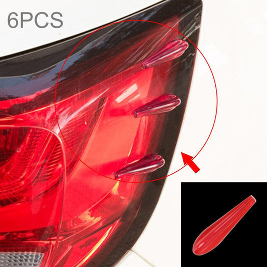 6 PCS Universal Resin Rear Spoiler Car Auto Rear Spoiler Exterior Rear Spoiler Kit Car Crash Strip Spoiler Routed Board Mute Rectifier Noise Reduction Spoiler(Red) - Decorative Sticker by buy2fix | Online Shopping UK | buy2fix