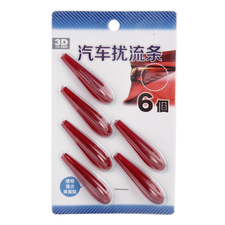 6 PCS Universal Resin Rear Spoiler Car Auto Rear Spoiler Exterior Rear Spoiler Kit Car Crash Strip Spoiler Routed Board Mute Rectifier Noise Reduction Spoiler(Red) by buy2fix