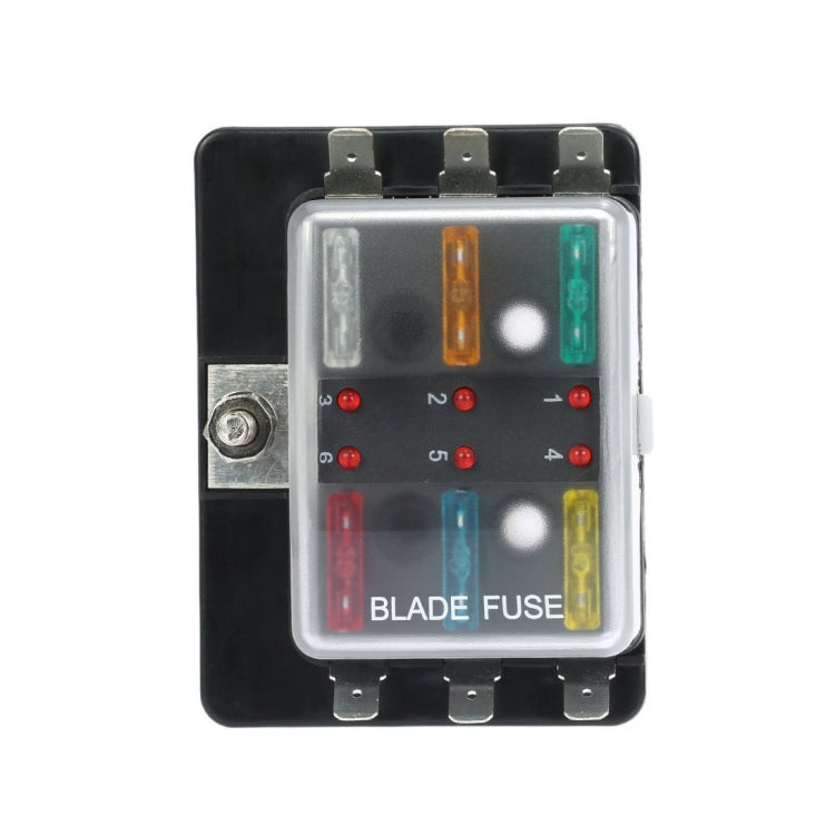 Universal 6 Way Fuse Box Block Fuse Holder Box Car Vehicle Circuit Automotive Blade Tool 6 Way Fuse Block, DC 10V-32V - Fuse by buy2fix | Online Shopping UK | buy2fix