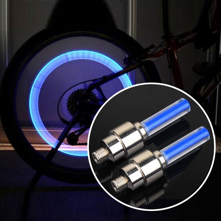 2 PCS Wheel Tyre Lamp With Battery for Car / Motorbike / Bike(Blue Light) by buy2fix