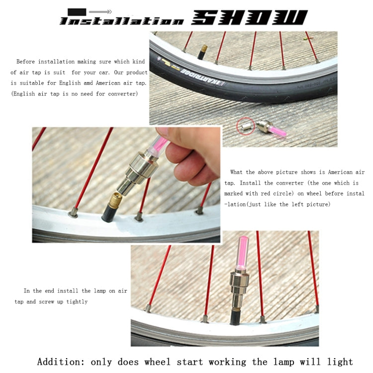 2 PCS Wheel Tyre Lamp With Battery for Car / Motorbike / Bike(Red Light) by buy2fix