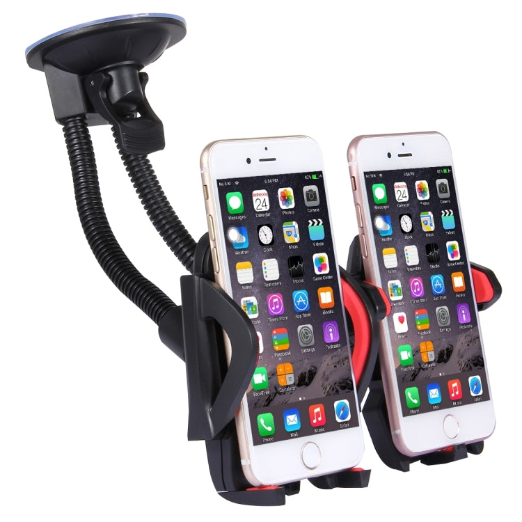 Suction Cup Couple Car Mount Holder Stand Suction Bracket with Adjustable Goose Neck for GPS & PDA & MP4, For iPhone, Samsung, Huawei, Xiaomi, HTC and Other Smartphones(Red) by buy2fix