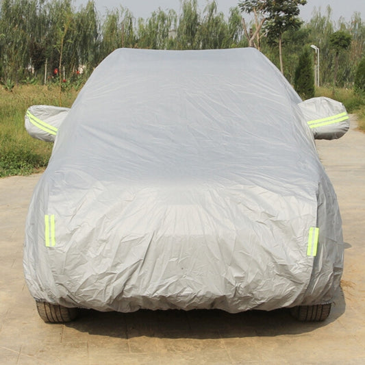 Oxford Cloth Anti-Dust Waterproof Sunproof Flame Retardant Breathable Indoor Outdoor Full Car Cover Sun UV Snow Dust Resistant Protection SUV Car Cover with Warning Strips, Fits Cars up to 4.7m(183 inch) in Length by buy2fix