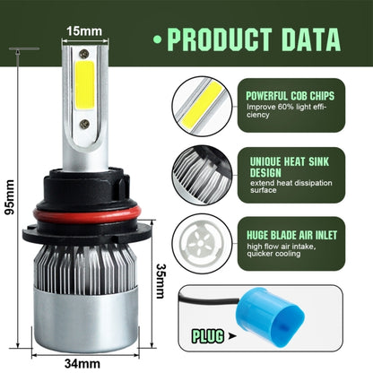 2pcs 9007 18W 1800LM 6000K Waterproof IP68 Car Auto LED Headlight with 2 COB LED Lamps, DC 9-36V(White Light) - LED Headlamps by buy2fix | Online Shopping UK | buy2fix