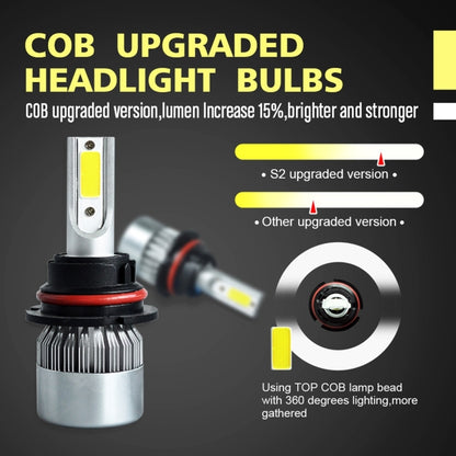 2pcs 9007 18W 1800LM 6000K Waterproof IP68 Car Auto LED Headlight with 2 COB LED Lamps, DC 9-36V(White Light) - LED Headlamps by buy2fix | Online Shopping UK | buy2fix
