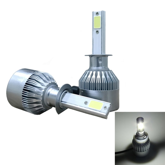 2pcs H1 18W 1800LM 6000K Waterproof IP68 Car Auto LED Headlight with 2 COB LED Lamps, DC 9-36V(White Light) - LED Headlamps by buy2fix | Online Shopping UK | buy2fix