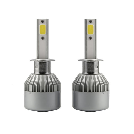 2pcs H1 18W 1800LM 6000K Waterproof IP68 Car Auto LED Headlight with 2 COB LED Lamps, DC 9-36V(White Light) - LED Headlamps by buy2fix | Online Shopping UK | buy2fix