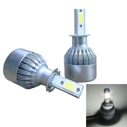 2pcs H3 18W 1800LM 6000K Waterproof IP68 Car Auto LED Headlight with 2 COB LED Lamps, DC 9-36V(White Light) - LED Headlamps by buy2fix | Online Shopping UK | buy2fix