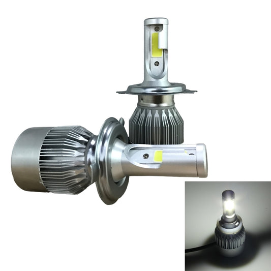 2pcs H4 18W 1800LM 6000K Waterproof IP68 Car Auto LED Headlight with 2 COB LED Lamps, DC 9-36V(White Light) - LED Headlamps by buy2fix | Online Shopping UK | buy2fix