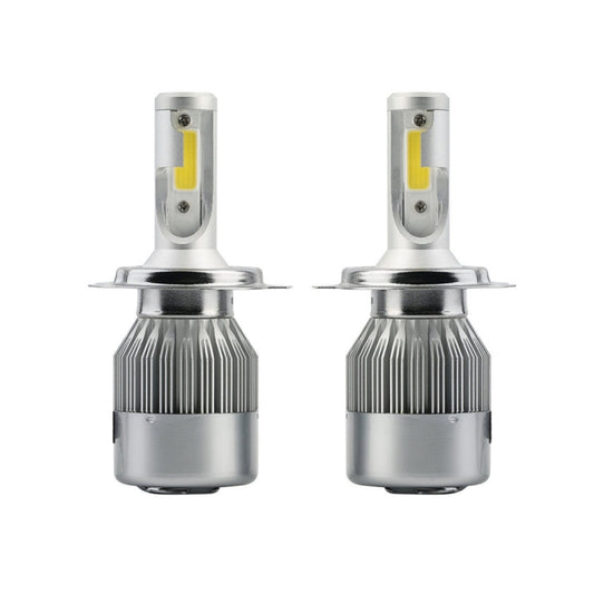 2pcs H4 18W 1800LM 6000K Waterproof IP68 Car Auto LED Headlight with 2 COB LED Lamps, DC 9-36V(White Light) - LED Headlamps by buy2fix | Online Shopping UK | buy2fix