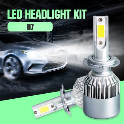 2pcs H7 18W 1800LM 6000K Waterproof IP68 Car Auto LED Headlight with 2 COB LED Lamps, DC 9-36V(White Light) - LED Headlamps by buy2fix | Online Shopping UK | buy2fix