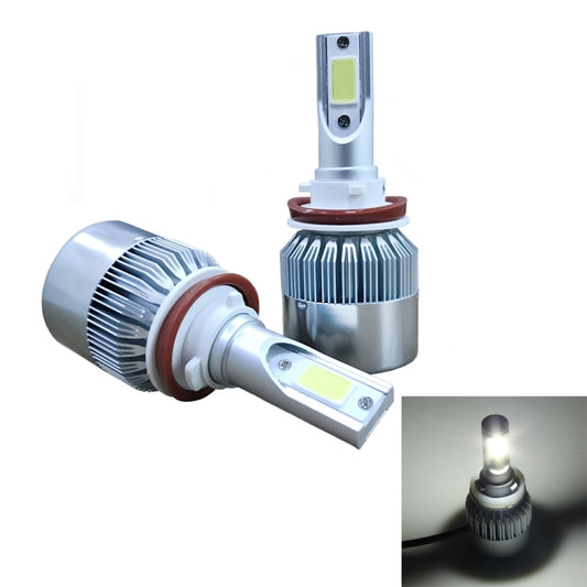 2pcs H8/H11 18W 1800LM 6000K Waterproof IP68 Car Auto LED Headlight with 2 COB LED Lamps, DC 9-36V(White Light) - LED Headlamps by buy2fix | Online Shopping UK | buy2fix