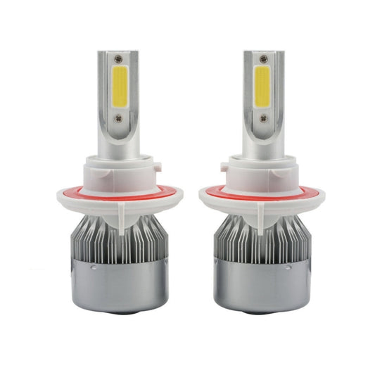 2pcs H13 18W 1800LM 6000K Waterproof IP68 Car Auto LED Headlight with 2 COB LED Lamps, DC 9-36V(White Light) - LED Headlamps by buy2fix | Online Shopping UK | buy2fix
