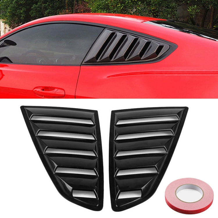 2 PCS Carbon Fiber Painted Panel Side Window Louver Cover Cooling Panel Trim Set for Ford Mustang 2015-2018 by buy2fix