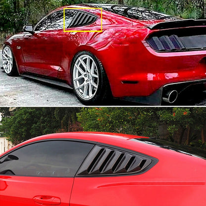 2 PCS Carbon Fiber Painted Panel Side Window Louver Cover Cooling Panel Trim Set for Ford Mustang 2015-2018 by buy2fix