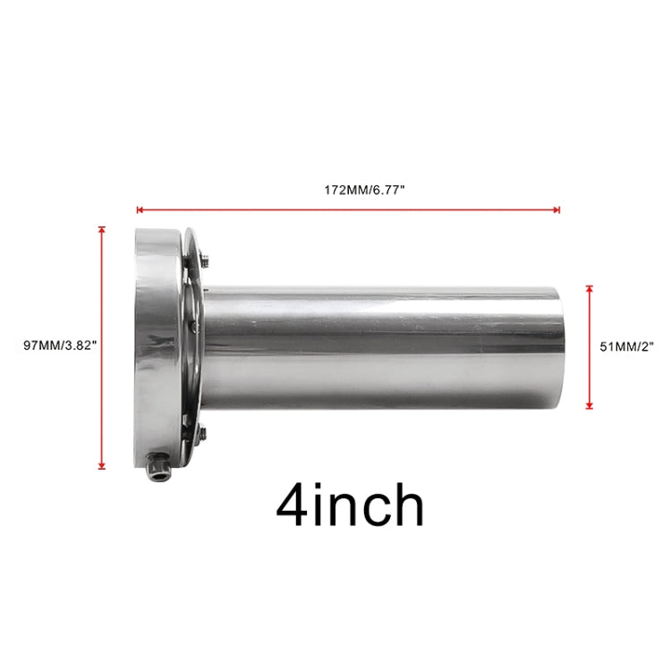 4 inch Universal Car 304 Stainless Steel Exhaust Pipe Muffler Unadjustable Tail Muffler Tip - Exhaust Pipes by buy2fix | Online Shopping UK | buy2fix
