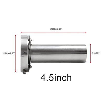 4.5 inch Universal Car 304 Stainless Steel Exhaust Pipe Muffler Unadjustable Tail Muffler Tip - Exhaust Pipes by buy2fix | Online Shopping UK | buy2fix