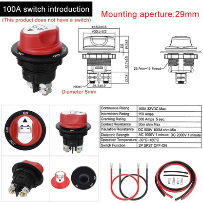 8 AWG Battery Switch Connecting Cable for Car / Motorcycle / Ocean Liner - Booster Cable & Clip by buy2fix | Online Shopping UK | buy2fix