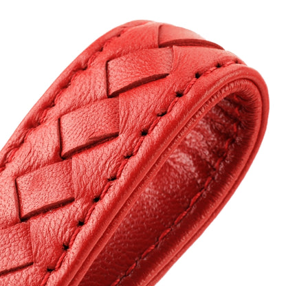 Car Metal + Braided Leather Key Ring Keychain (Red) by buy2fix