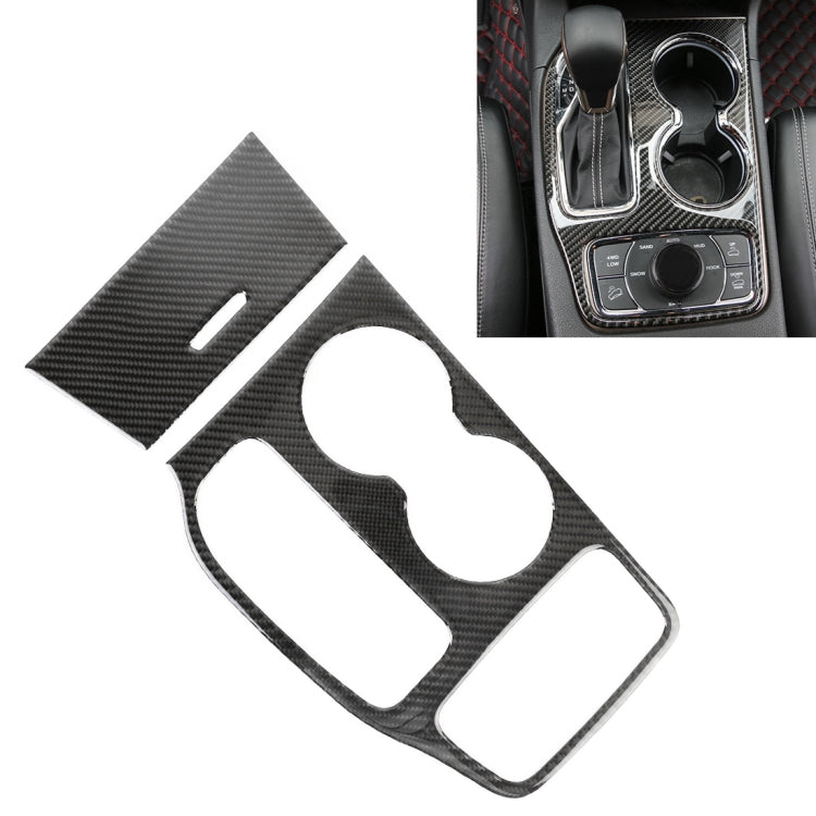 2 PCS Car Water Cup Panel Carbon Fiber Decorative Sticker for Jeep Grand Cherokee 2014-2015 by buy2fix