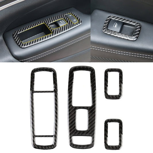 4 PCS Car Window Lift Switch Panel Carbon Fiber Decorative Sticker for Jeep Grand Cherokee 2011-2018 - Car Interior Mouldings by buy2fix | Online Shopping UK | buy2fix