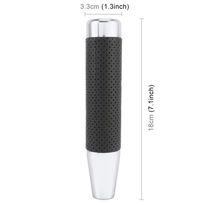 Metal Leather Long Column Car Shift Knob, Size: 18x3.3cm (Silver) by buy2fix