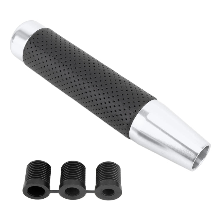 Metal Leather Long Column Car Shift Knob, Size: 18x3.3cm (Silver) by buy2fix