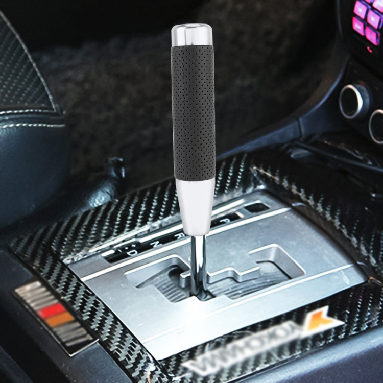 Metal Leather Long Column Car Shift Knob, Size: 18x3.3cm (Silver) by buy2fix