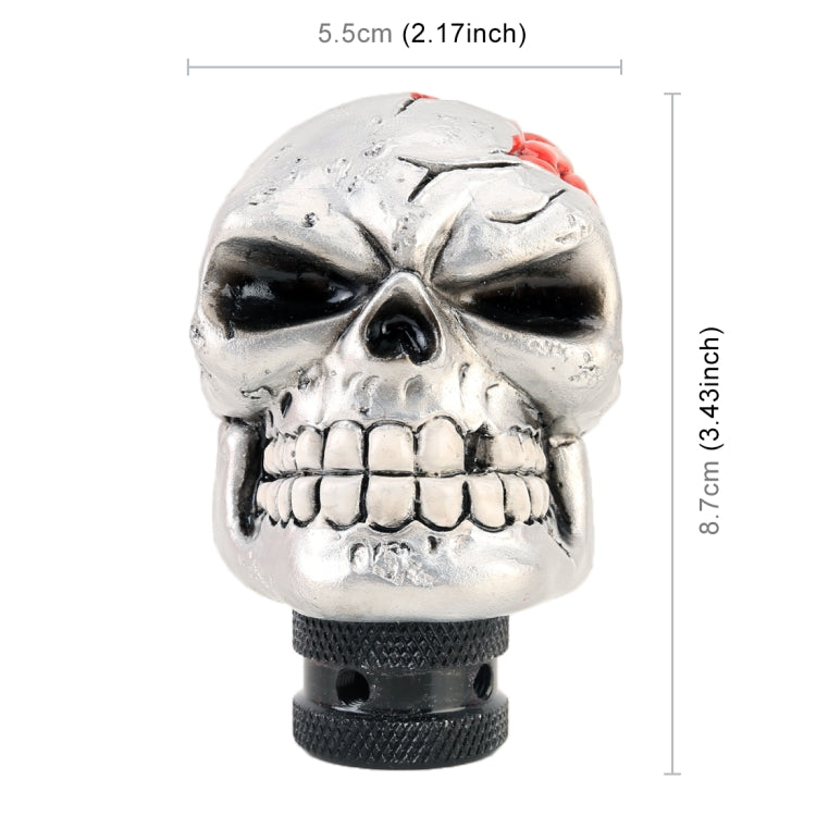 Universal Skull Head Shape Manual or Automatic Gear Shift Knob, Size: 8.7x5.5cm (Silver) by buy2fix
