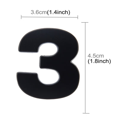 Car Vehicle Badge Emblem 3D Number Three Self-adhesive Sticker Decal, Size: 3.6*4.5*0.5cm by buy2fix