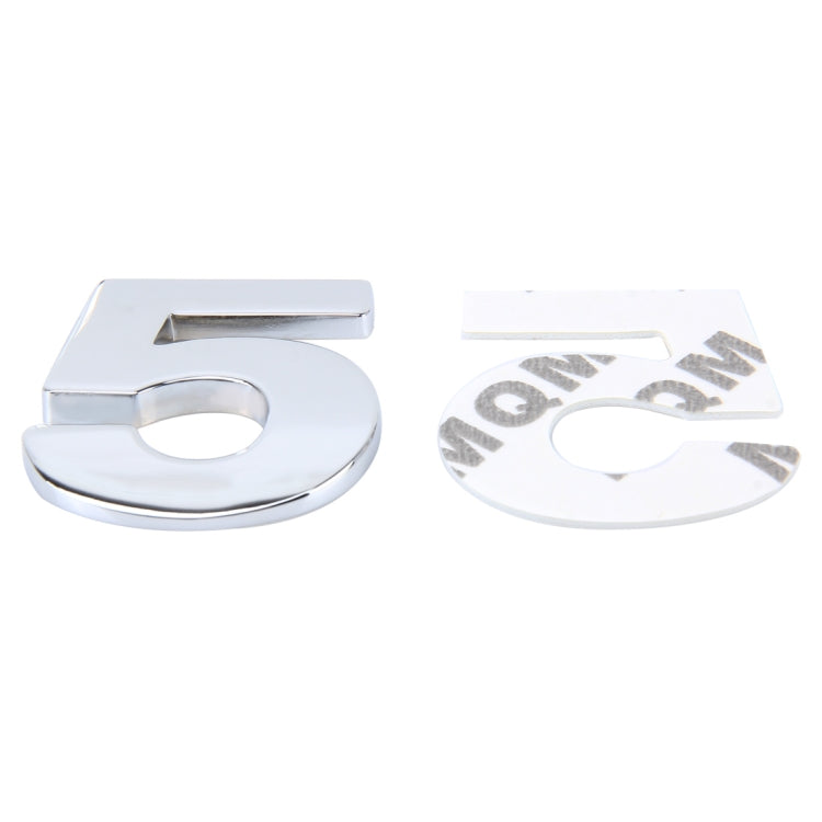 Car Vehicle Badge Emblem 3D Number Five Self-adhesive Sticker Decal, Size: 3.6*4.5*0.5cm by buy2fix